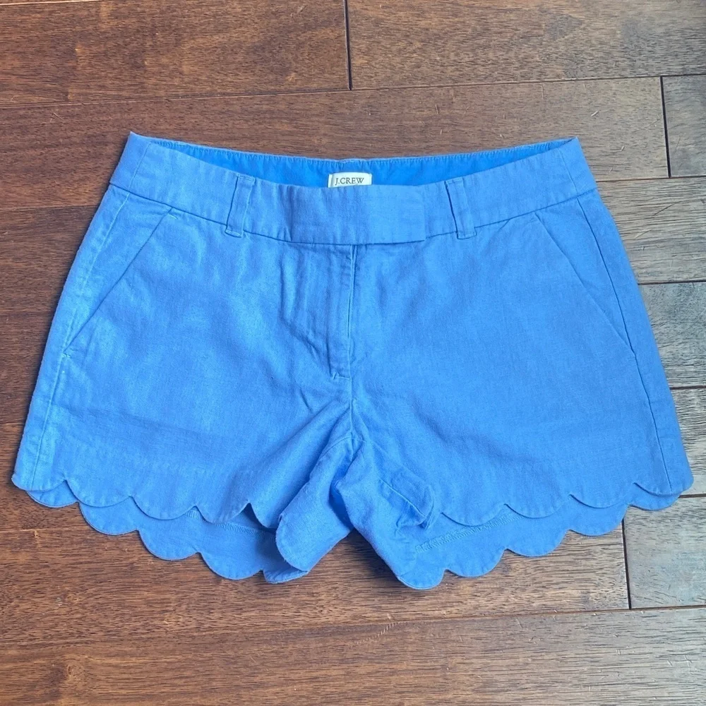 J. Crew Azure Scallop Shorts